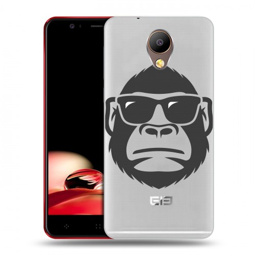 Полупрозрачный дизайнерский пластиковый чехол для Elephone P8 Прозрачные обезьяны