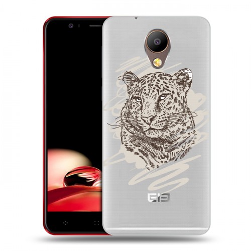 Дизайнерский пластиковый чехол для Elephone P8 Прозрачные леопарды