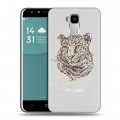 Дизайнерский пластиковый чехол для Doogee Y6 Прозрачные леопарды