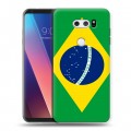 Дизайнерский пластиковый чехол для LG V30 Флаг Бразилии