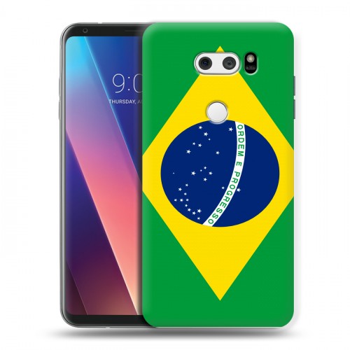 Дизайнерский пластиковый чехол для LG V30 Флаг Бразилии