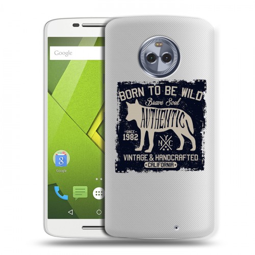 Полупрозрачный дизайнерский пластиковый чехол для Motorola Moto X4 Волки