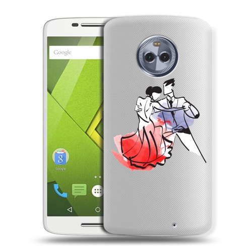 Полупрозрачный дизайнерский пластиковый чехол для Motorola Moto X4 Прозрачные танцоры 