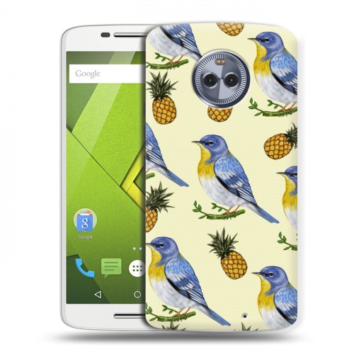 Дизайнерский пластиковый чехол для Motorola Moto X4 Птицы и фрукты