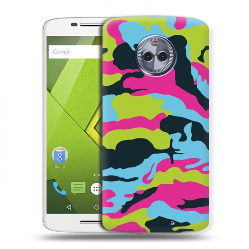 Дизайнерский пластиковый чехол для Motorola Moto X4 Кислотный камуфляж