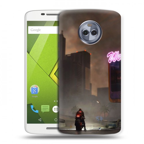 Дизайнерский пластиковый чехол для Motorola Moto X4 Cyberpunk 2077