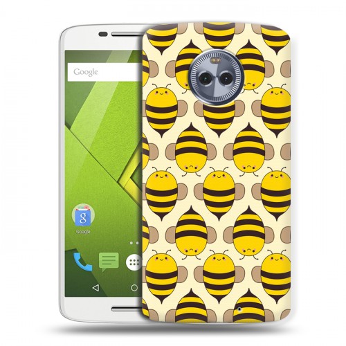 Дизайнерский пластиковый чехол для Motorola Moto X4 Пчелиные узоры