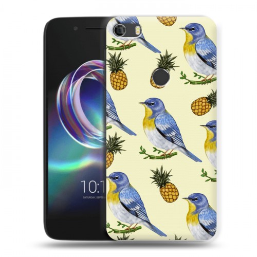 Дизайнерский силиконовый чехол для Alcatel Idol 5 Птицы и фрукты