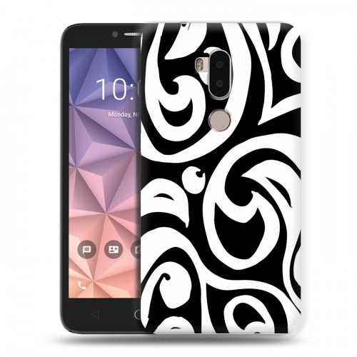Дизайнерский силиконовый чехол для Alcatel A7 XL Черно-белые фантазии