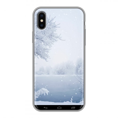Дизайнерский силиконовый чехол для Iphone x10 Зима