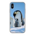 Дизайнерский силиконовый чехол для Iphone x10 Пингвины