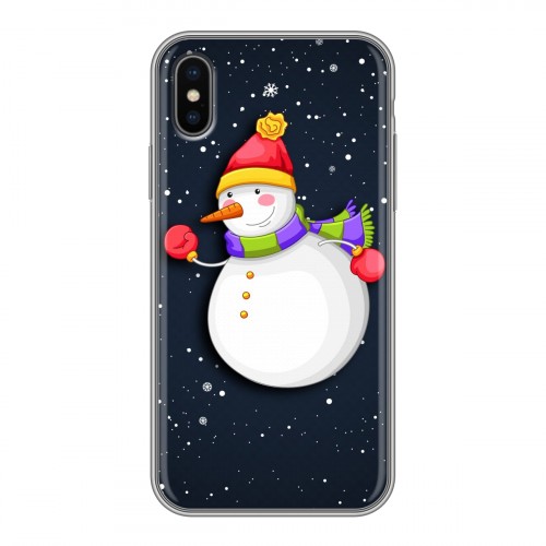Дизайнерский силиконовый чехол для Iphone x10 Снеговик