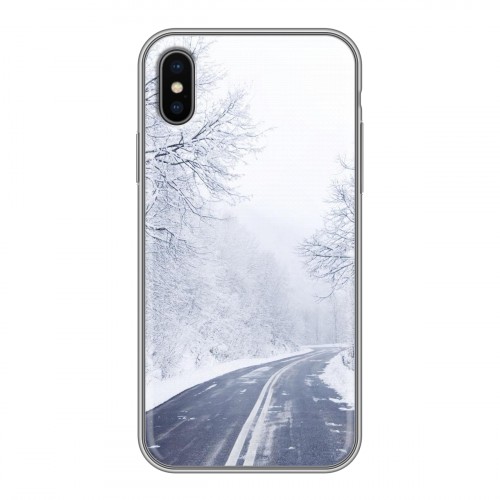 Дизайнерский силиконовый чехол для Iphone x10 зима