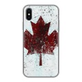 Дизайнерский силиконовый чехол для Iphone x10 флаг Канады