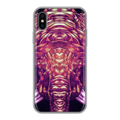Дизайнерский силиконовый чехол для Iphone x10 Ультрафиолетовые животные