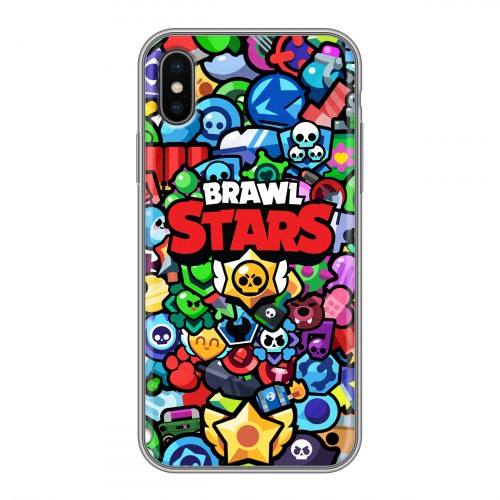 Дизайнерский силиконовый чехол для Iphone x10 Brawl Stars