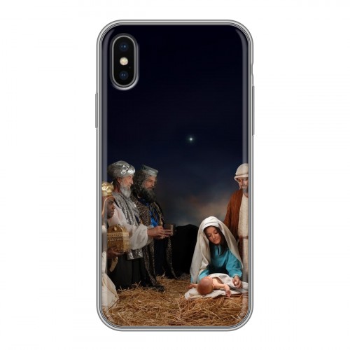 Дизайнерский силиконовый чехол для Iphone x10 Рождество Христово