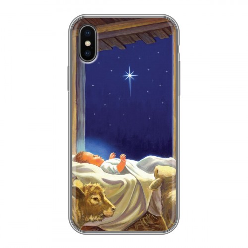 Дизайнерский силиконовый чехол для Iphone x10 Рождество Христово