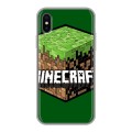 Дизайнерский силиконовый чехол для Iphone x10 Minecraft