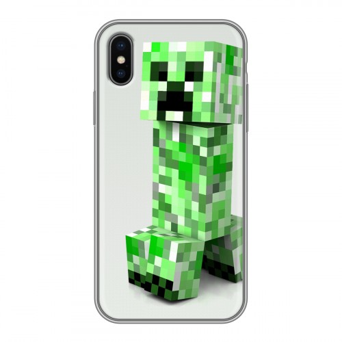 Дизайнерский силиконовый чехол для Iphone x10 Minecraft