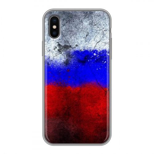 Дизайнерский силиконовый чехол для Iphone x10 Российский флаг