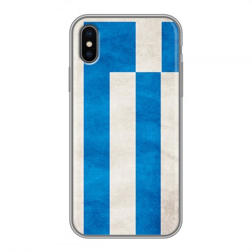 Дизайнерский силиконовый чехол для Iphone x10 Флаг Греции