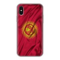 Дизайнерский силиконовый чехол для Iphone x10 Флаг Киргизии