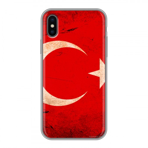 Дизайнерский силиконовый чехол для Iphone x10 Флаг Турции