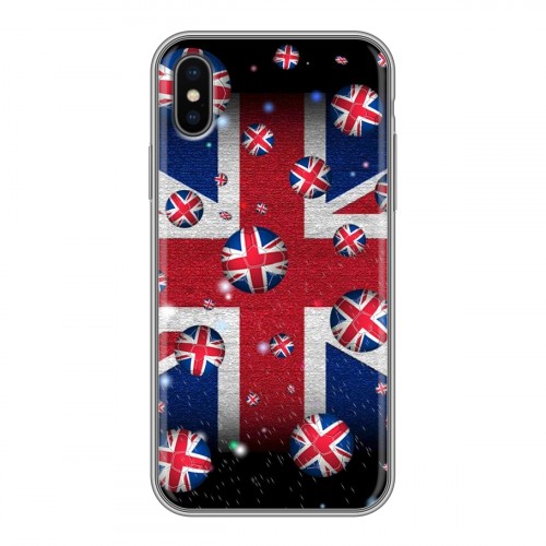 Дизайнерский силиконовый чехол для Iphone x10 Флаг Британии