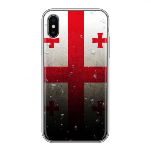 Дизайнерский силиконовый чехол для Iphone x10 Флаг Грузии