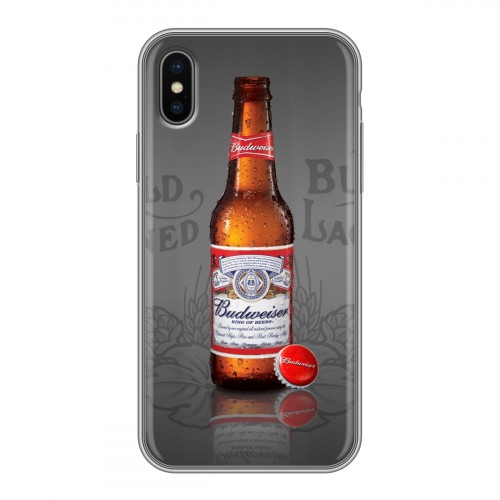 Дизайнерский силиконовый чехол для Iphone x10 Budweiser