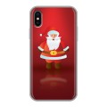 Дизайнерский силиконовый чехол для Iphone x10 Дед мороз и Санта