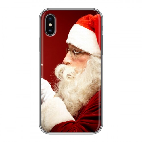 Дизайнерский силиконовый чехол для Iphone x10 Дед мороз и Санта