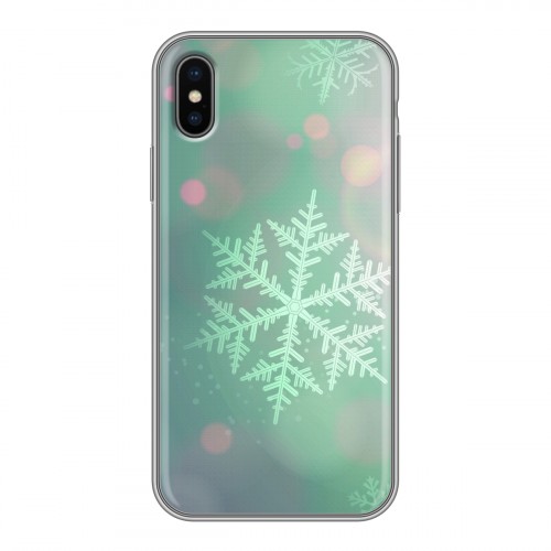 Дизайнерский силиконовый чехол для Iphone x10 Снежинки