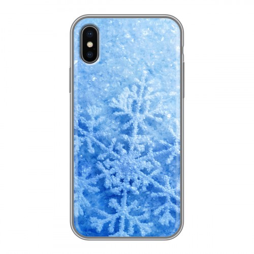 Дизайнерский силиконовый чехол для Iphone x10 Снежинки