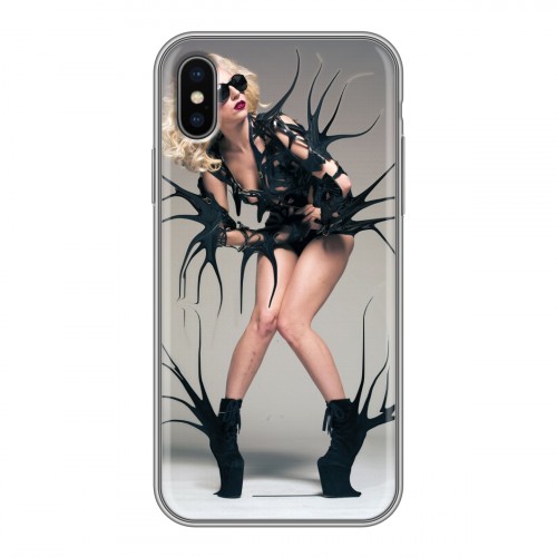 Дизайнерский силиконовый чехол для Iphone x10 Леди Гага