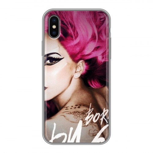 Дизайнерский силиконовый чехол для Iphone x10 Леди Гага