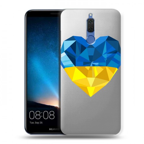 Полупрозрачный дизайнерский пластиковый чехол для Huawei Nova 2i Флаг Украины