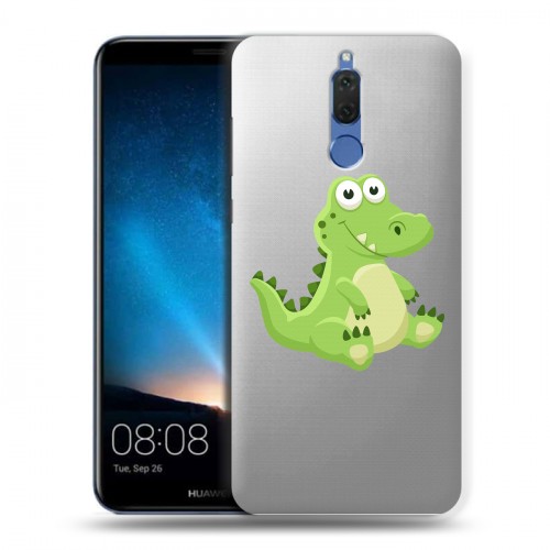 Полупрозрачный дизайнерский силиконовый чехол для Huawei Nova 2i Прозрачные крокодилы
