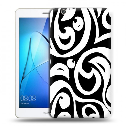 Дизайнерский силиконовый чехол для Huawei MediaPad T3 7 3G Черно-белые фантазии
