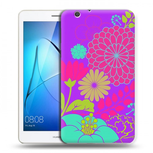 Дизайнерский силиконовый чехол для Huawei MediaPad T3 7 3G Цветы кимоно