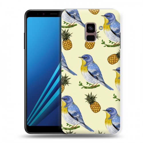Дизайнерский пластиковый чехол для Samsung Galaxy A8 Plus (2018) Птицы и фрукты