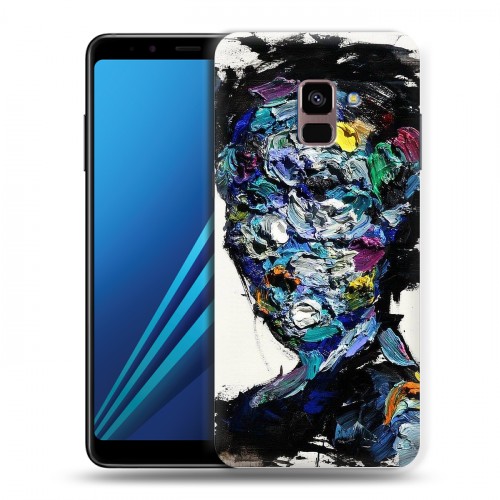 Дизайнерский пластиковый чехол для Samsung Galaxy A8 Plus (2018) Портреты мазками