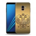 Дизайнерский пластиковый чехол для Samsung Galaxy A8 Plus (2018) Флаг и герб России