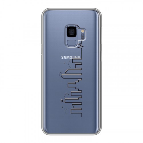 Полупрозрачный дизайнерский пластиковый чехол для Samsung Galaxy S9 Прозрачные города