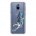 Дизайнерский пластиковый чехол для Samsung Galaxy S9 Прозрачные леопарды