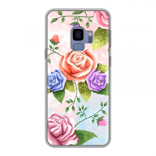Дизайнерский пластиковый чехол для Samsung Galaxy S9 Романтик цветы