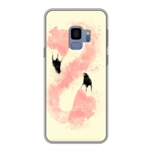 Дизайнерский пластиковый чехол для Samsung Galaxy S9 Розовые фламинго