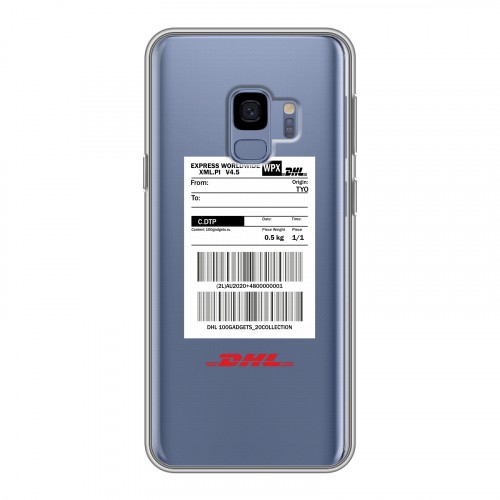 Полупрозрачный дизайнерский пластиковый чехол для Samsung Galaxy S9 DHL