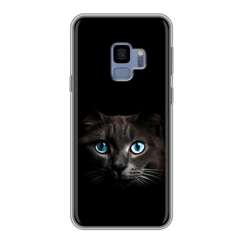 Дизайнерский пластиковый чехол для Samsung Galaxy S9 Кот в темноте